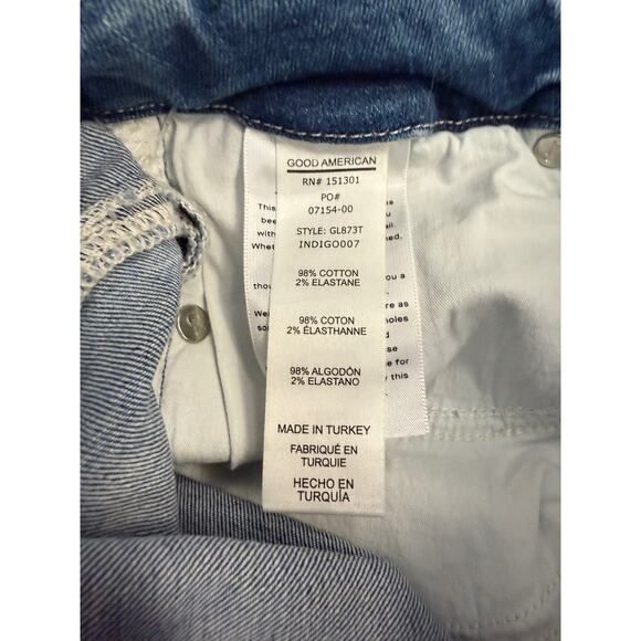 Good American Good Legs Jeans Womens 0/25 Blue Distressed Skinny Stretch Denim - Picture 11 of 11